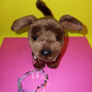 American Girl 18in doll dog, coffee cup & colar bundle